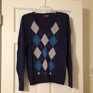 Navy Plaid Women’s Sweater